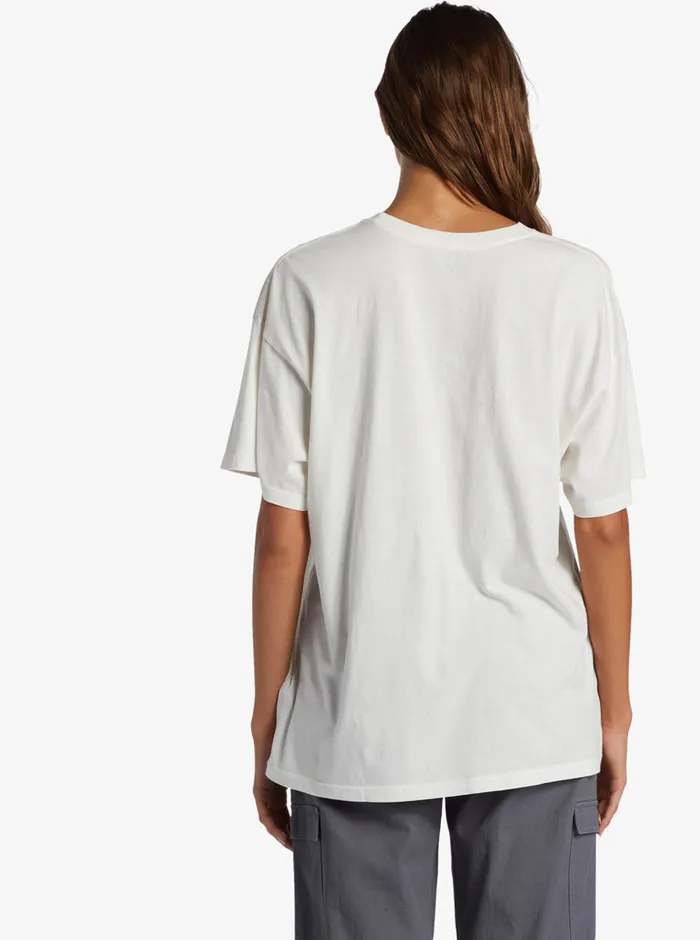 Roxy Tees and Tanks Sunrise To Sunset Oversized Boyfriend TShirt Snow White 8211 Womens