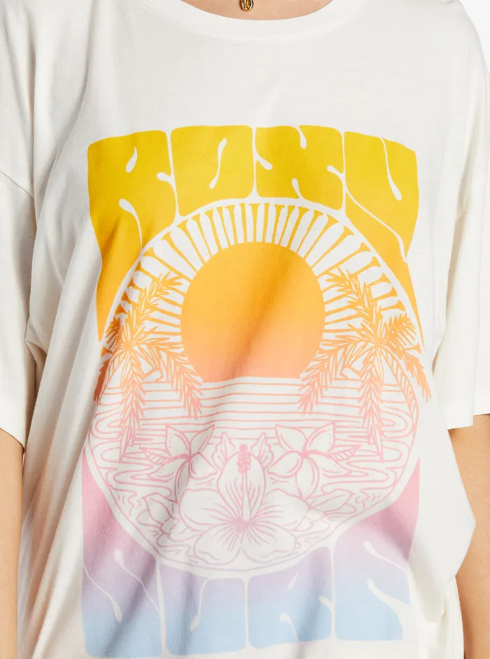 Roxy Tees and Tanks Sunrise Tropics TShirt Snow White 8211 Womens