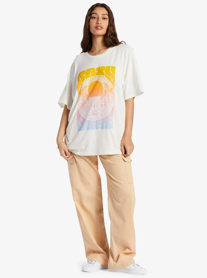 Roxy Tees and Tanks Sunrise Tropics TShirt Snow White 8211 Womens