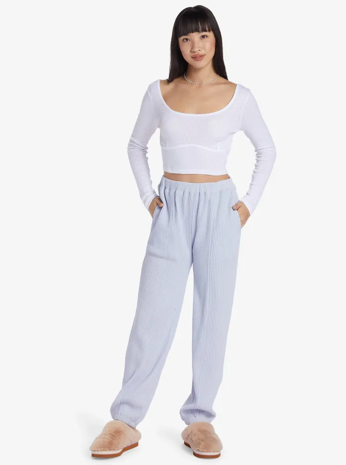 Roxy Tops Chloe Kim Pointelle Long Sleeve Top Snow White 8211 Womens