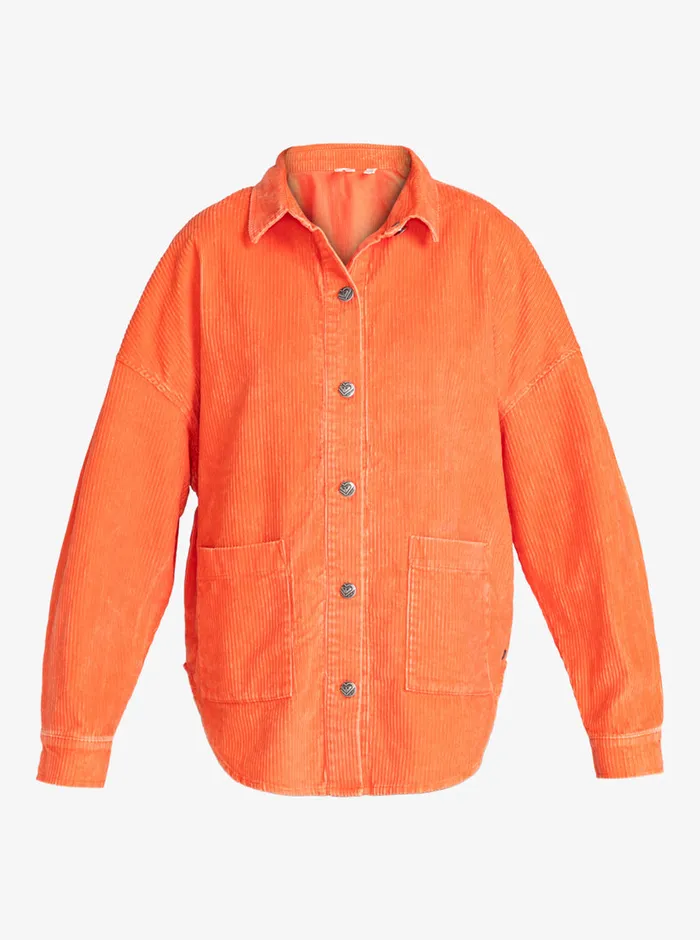 Roxy Tops Kick Back Washed Corduroy Long Sleeve Overshirt Tigerlily 8211 Womens