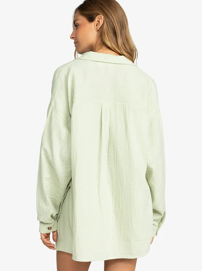 Roxy Tops Morning Time Shirt Laurel Green 8211 Womens