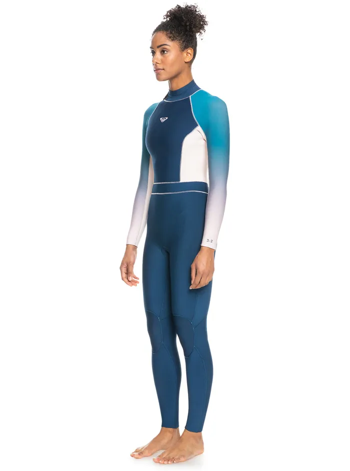 Roxy Wetsuits 32mm Rise Back Zip Wetsuit Iodine Blue 8211 Womens