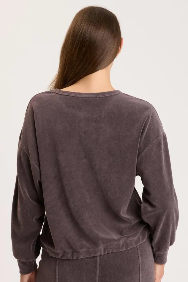 Rugby Stripe Dottie Sweatshirt Basalt Pigment Clothing XCVI Sweatshirts