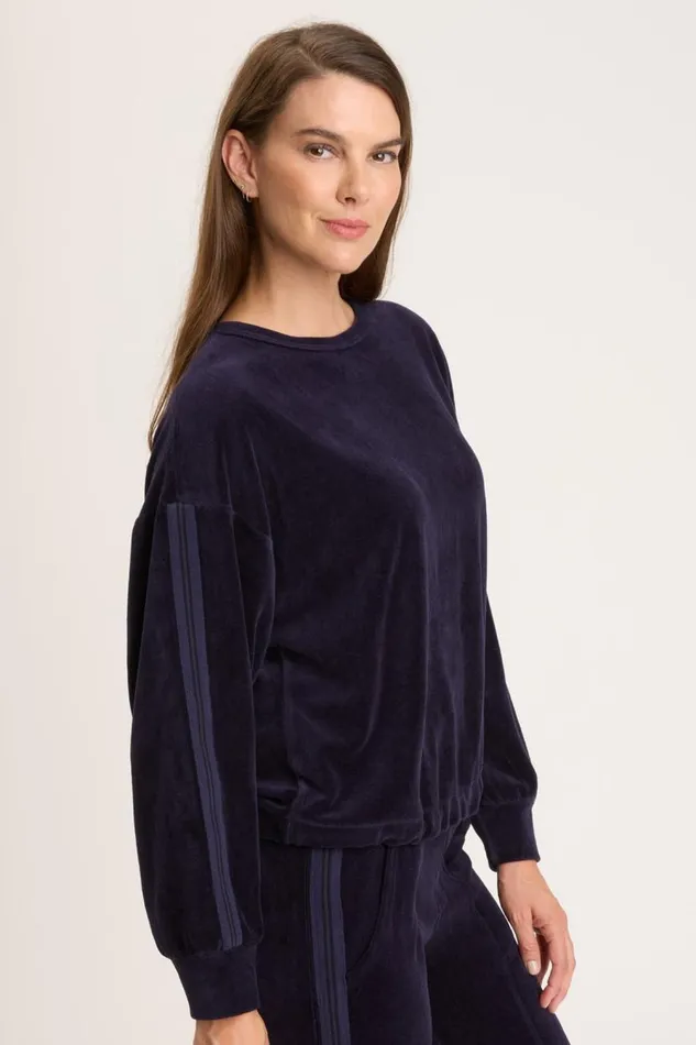 Rugby Stripe Dottie Sweatshirt Navy Clothing XCVI Sweatshirts