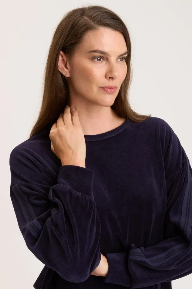 Rugby Stripe Dottie Sweatshirt Navy Clothing XCVI Sweatshirts