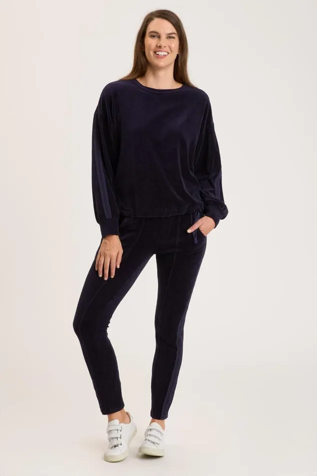 Rugby Stripe Dottie Sweatshirt Navy Clothing XCVI Sweatshirts