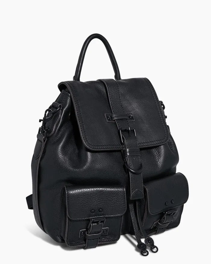 SaddleUp Backpack Black With Shiny Black Women Aimee Kestenberg Backpacks