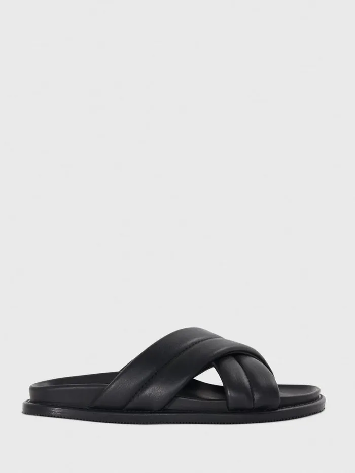 Sandals Mens Paul Stuart Porto Leather Crossover Slide Cocco