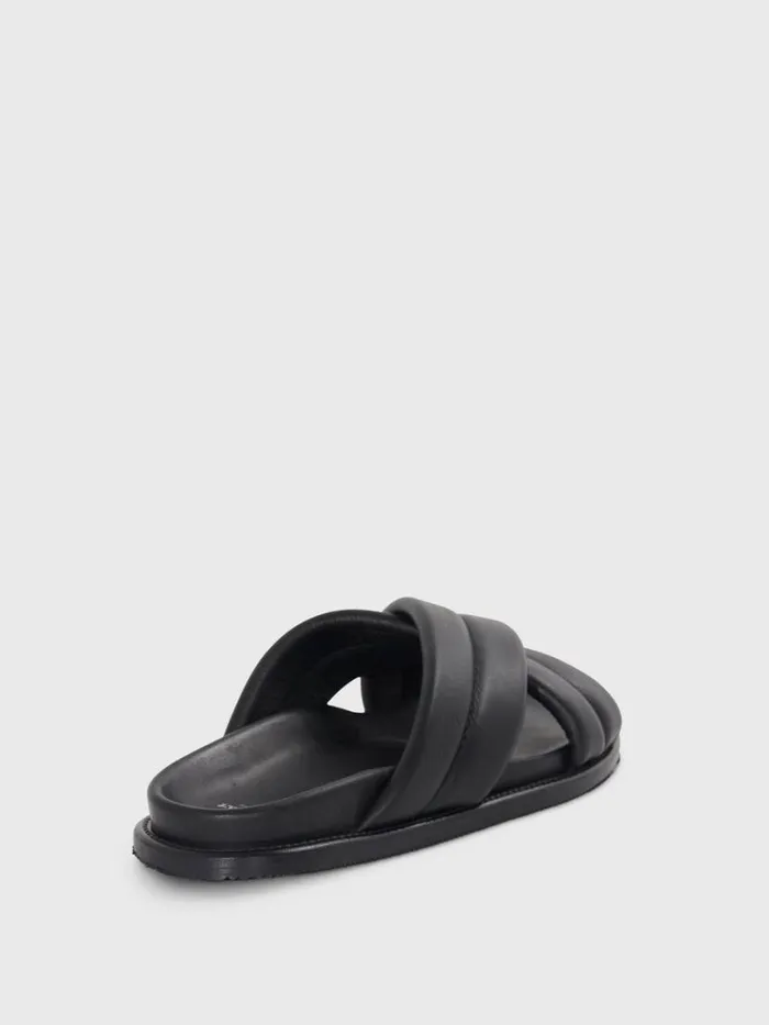 Sandals Mens Paul Stuart Porto Leather Crossover Slide Cocco