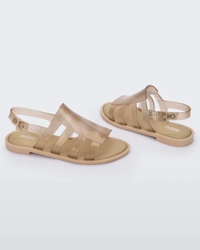 Sandals Women Melissa Boemia Beige Glitter