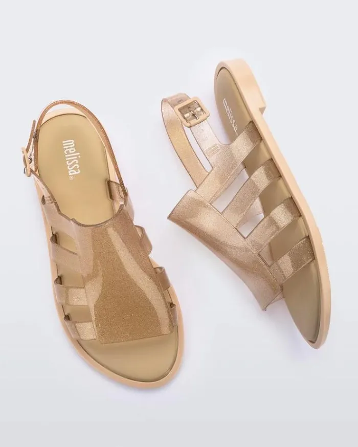 Sandals Women Melissa Boemia Beige Glitter