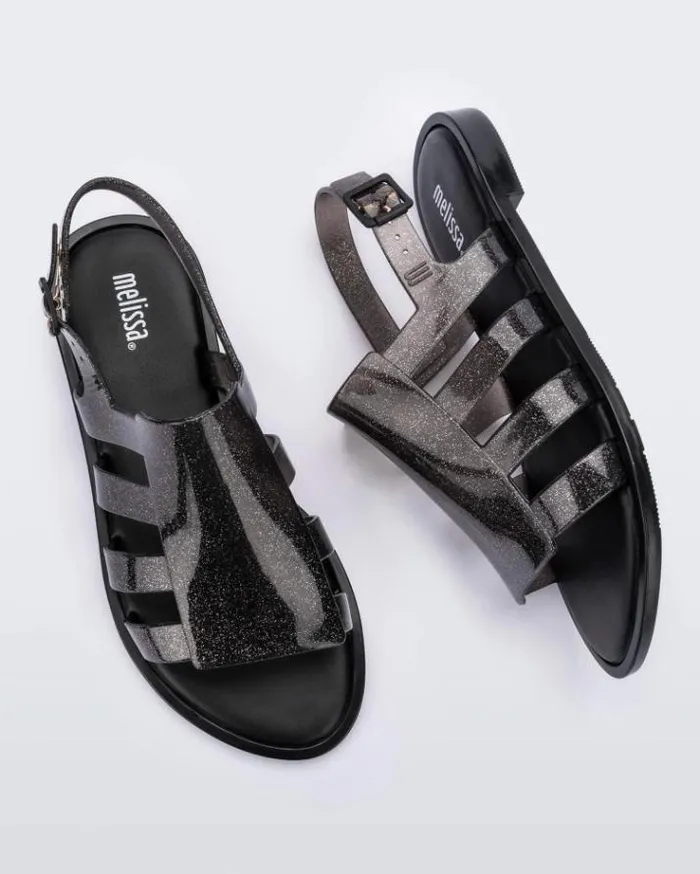 Sandals Women Melissa Boemia Glitter Black