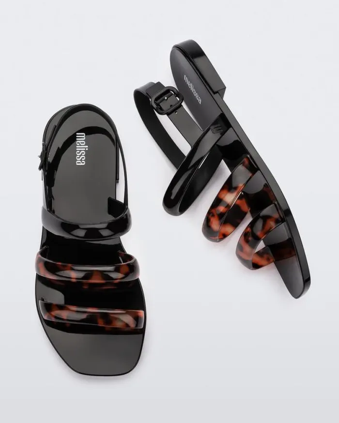 Sandals Women Melissa Essential Wave Blacktortoise
