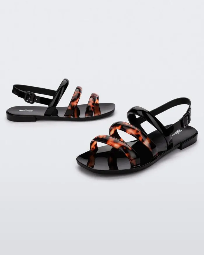 Sandals Women Melissa Essential Wave Blacktortoise