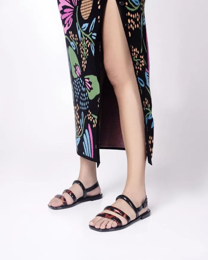 Sandals Women Melissa Essential Wave Blacktortoise