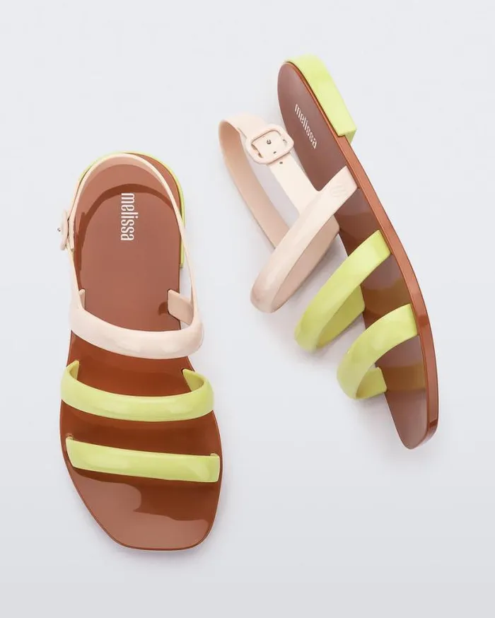 Sandals Women Melissa Essential Wave Brownyellow