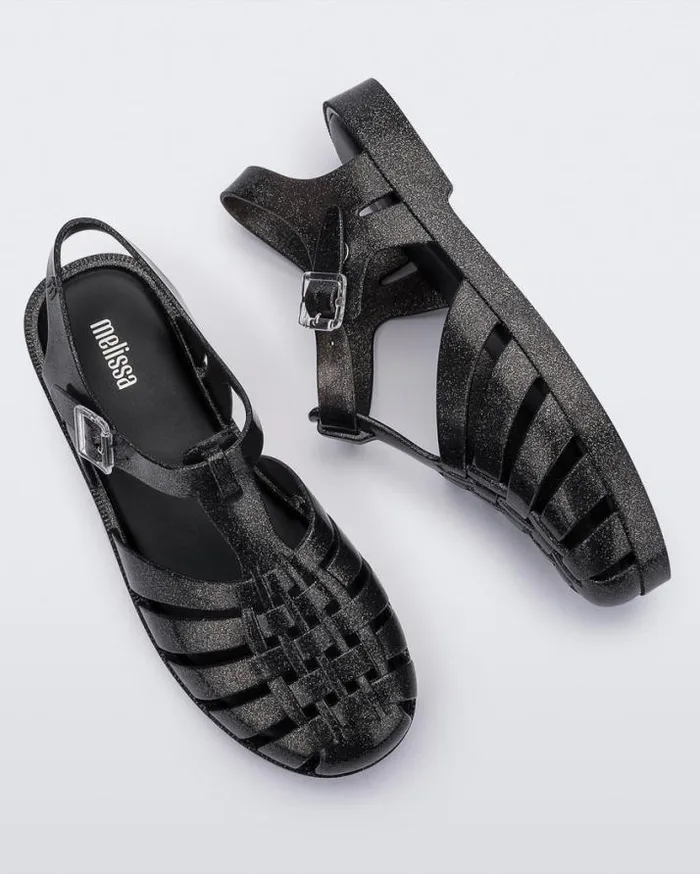 Sandals Women Melissa Possession Glitter Black