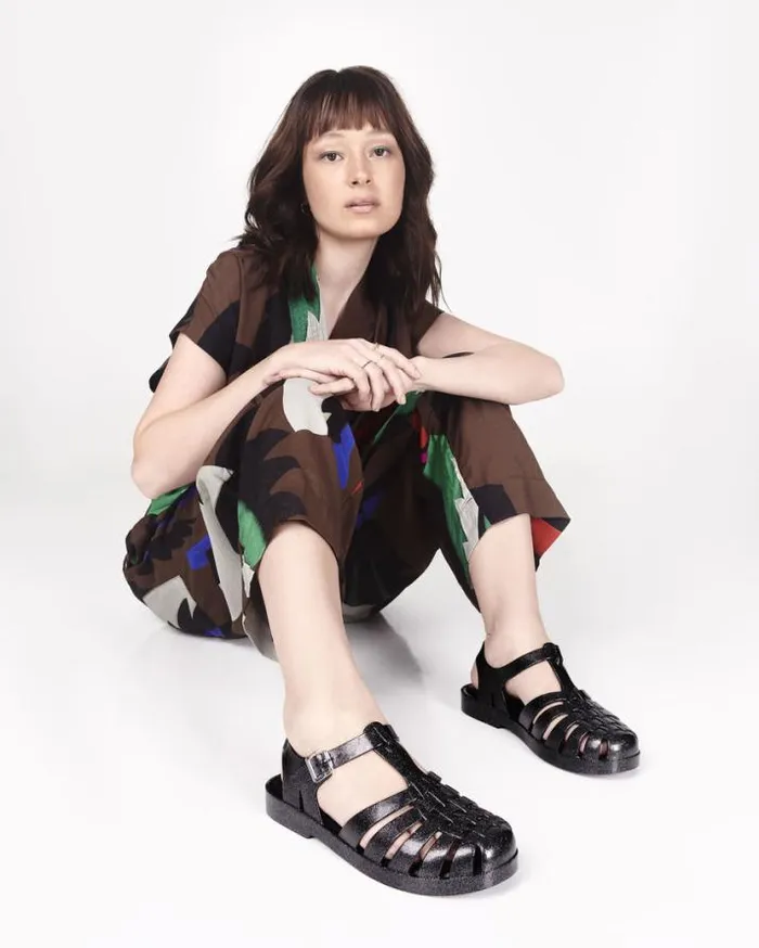 Sandals Women Melissa Possession Glitter Black