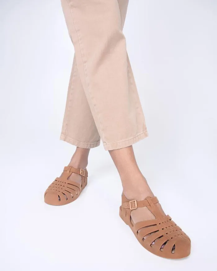 Sandals Women Melissa Possession Velvet Beige Flocked