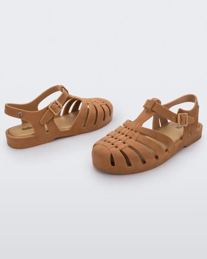 Sandals Women Melissa Possession Velvet Beige Flocked