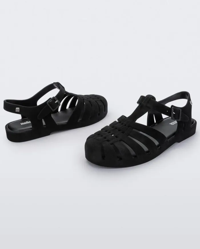 Sandals Women Melissa Possession Velvet Black Flocked