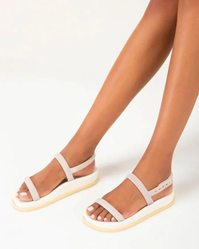 Sandals Women Melissa Soft Wave Sandal Beigewhiteyellow
