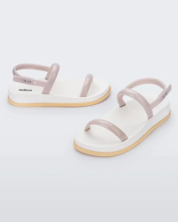 Sandals Women Melissa Soft Wave Sandal Beigewhiteyellow