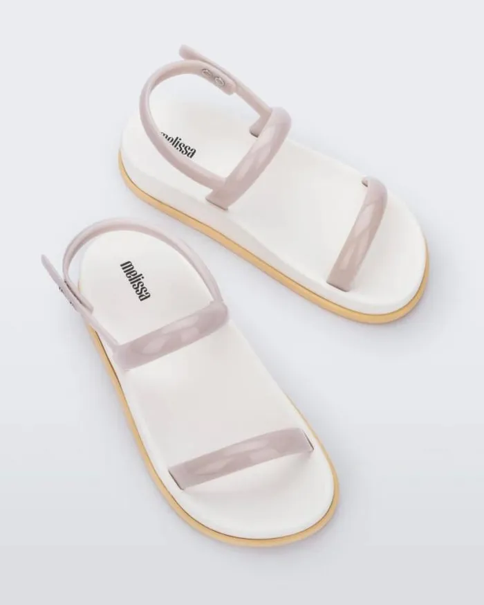 Sandals Women Melissa Soft Wave Sandal Beigewhiteyellow