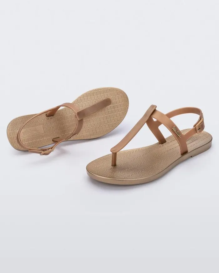 Sandals Women Melissa Sun Ventura Gold Metallic