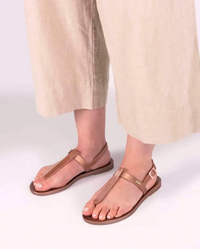 Sandals Women Melissa Sun Ventura Rose Metallic