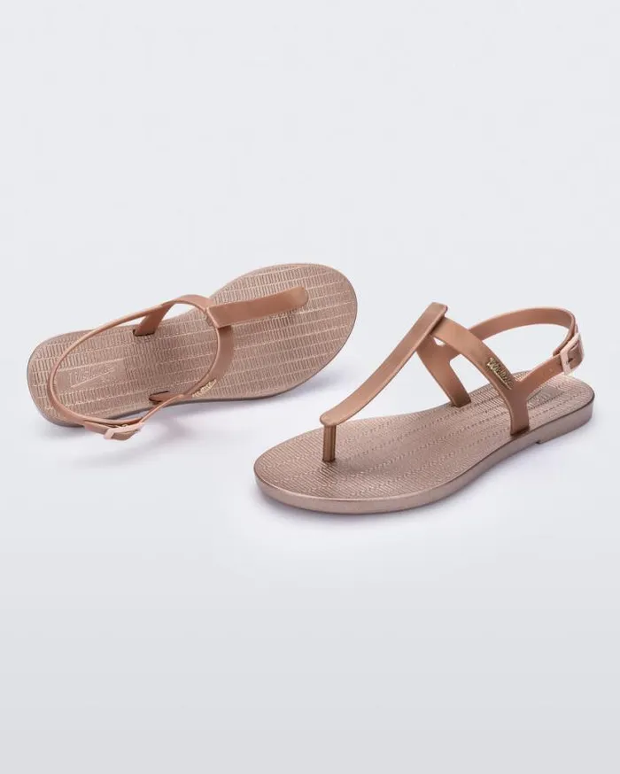 Sandals Women Melissa Sun Ventura Rose Metallic