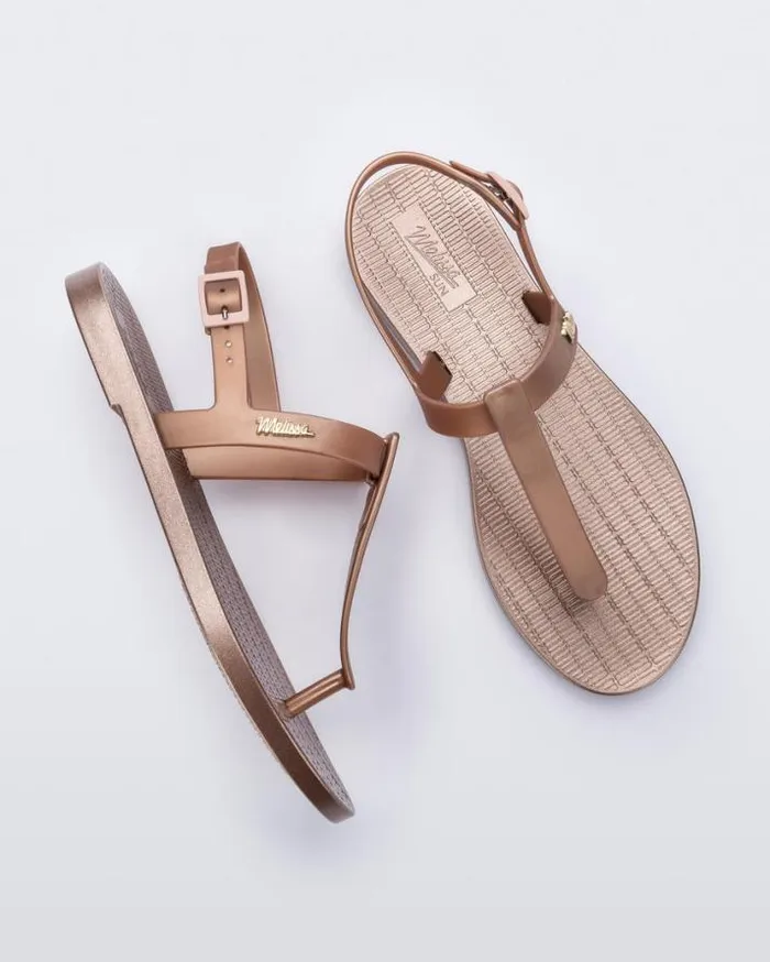 Sandals Women Melissa Sun Ventura Rose Metallic