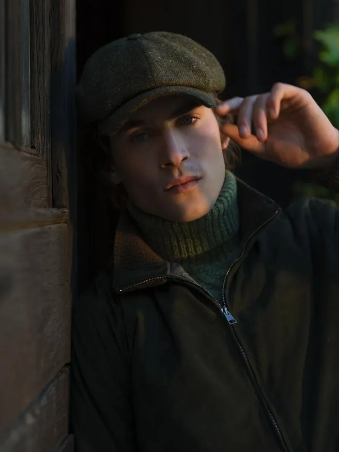 Scarves Hats Gloves Mens Paul Stuart Donegal Newsboy Cap Olive