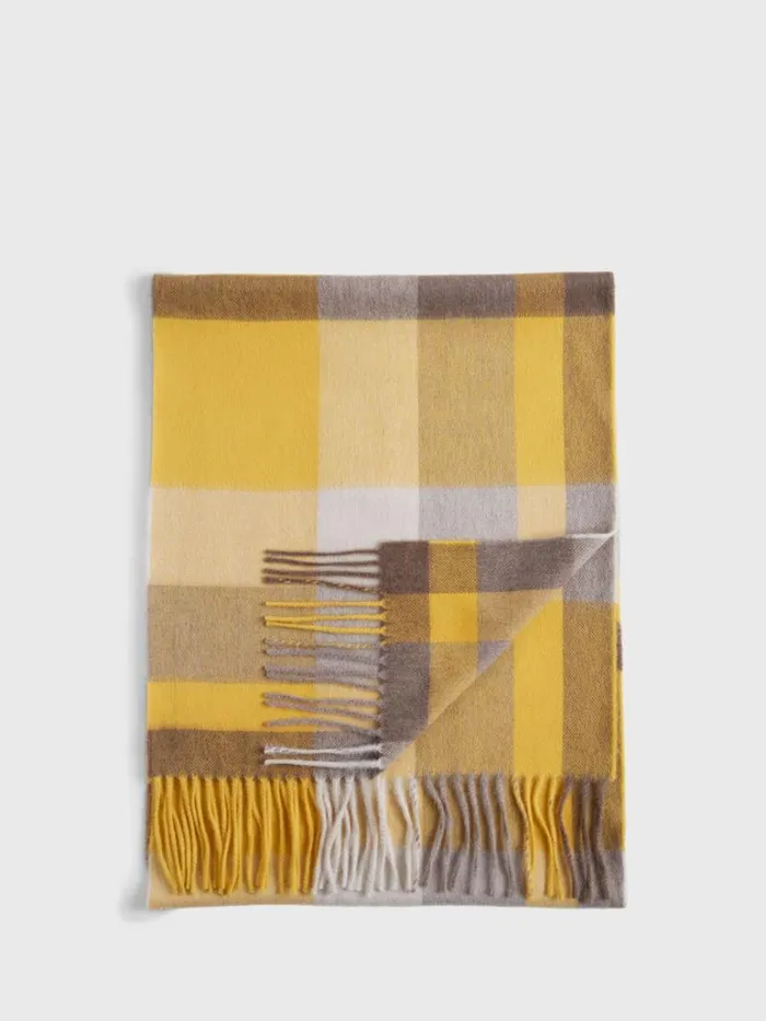 Scarves Hats Gloves Mens Paul Stuart Exaggerated Plaid Scarf Orange