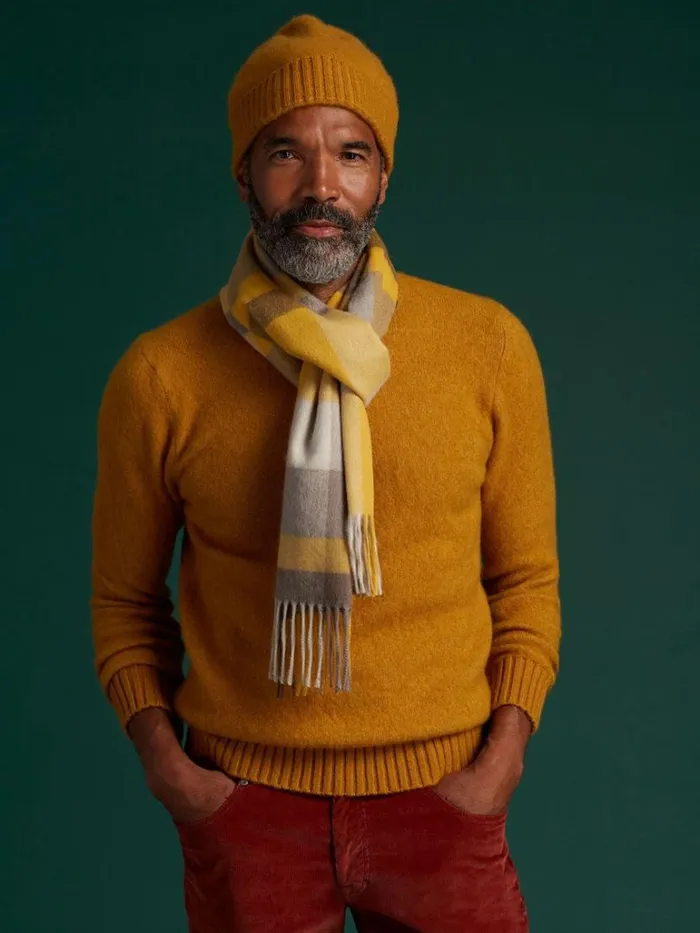 Scarves Hats Gloves Mens Paul Stuart Exaggerated Plaid Scarf Orange