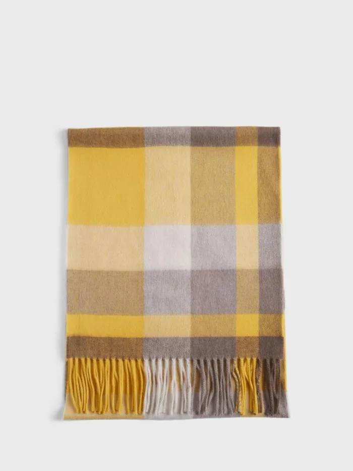 Scarves Hats Gloves Mens Paul Stuart Exaggerated Plaid Scarf Orange