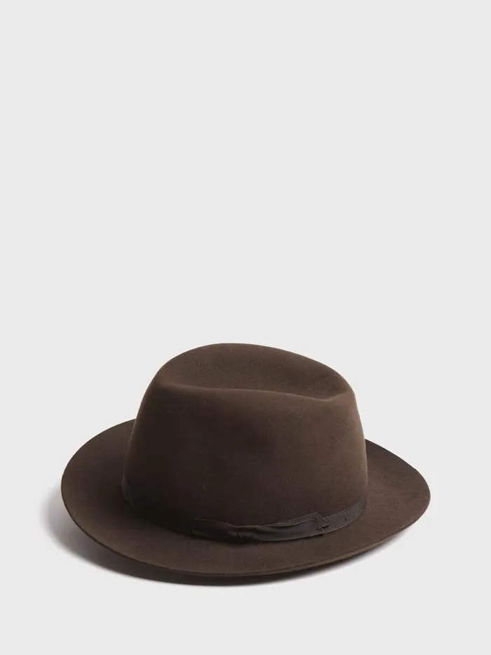 Scarves Hats Gloves Mens Paul Stuart Fortnighter Soft Fur Felt Fedora Charcoal