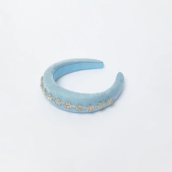 Self Portrait Accessories Blue Cotton Diamante Hairband 8211 Kids