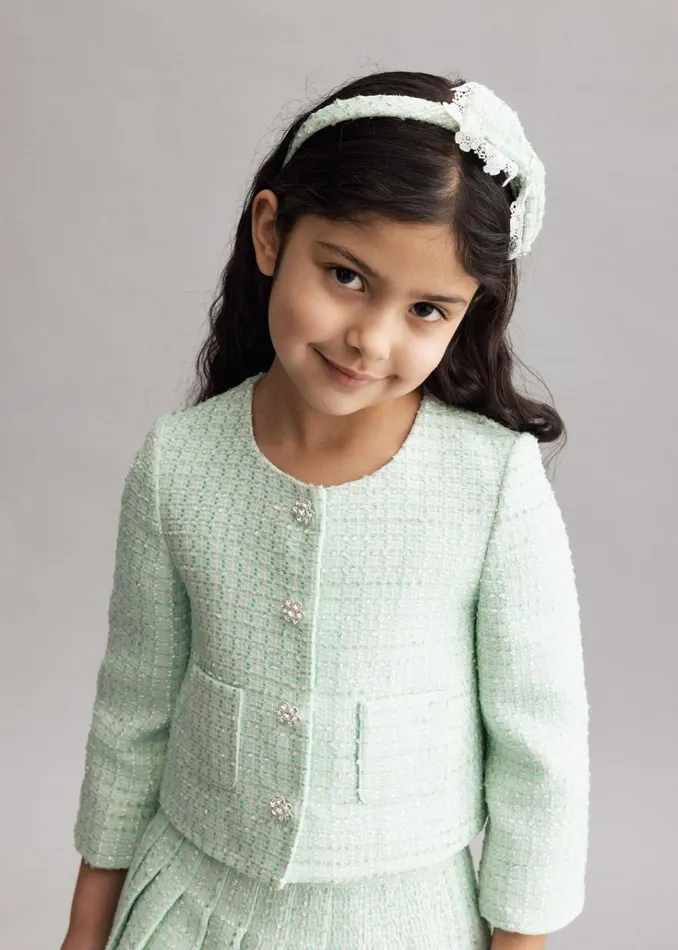 Self Portrait Accessories Green Boucle Bow Hairband 8211 Kids Self Portrait Accessories Green Boucle Bow Hairband 8211 Kids