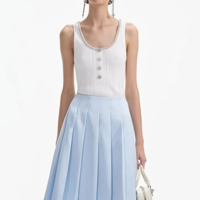 Self Portrait Bottoms Blue Satin Midi Skirt 8211 Women Self Portrait Bottoms Blue Satin Midi Skirt 8211 Women
