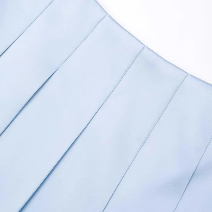 Self Portrait Bottoms Blue Satin Midi Skirt 8211 Women Self Portrait Bottoms Blue Satin Midi Skirt 8211 Women
