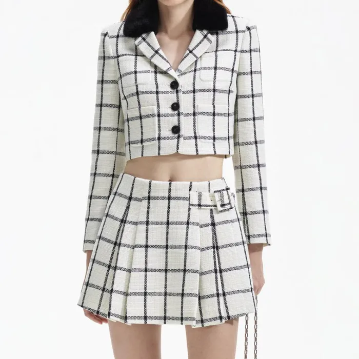 Self Portrait Bottoms Cream Check Skort 8211 Women Self Portrait Bottoms Cream Check Skort 8211 Women