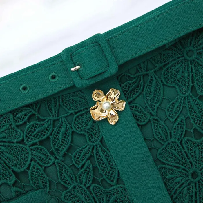 Self Portrait Bottoms Green Guipure Lace Midi Skirt 8211 Women Self Portrait Bottoms Green Guipure Lace Midi Skirt 8211 Women