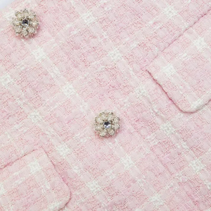 Self Portrait Bottoms Pink Boucle Button Mini Skirt 8211 Women Self Portrait Bottoms Pink Boucle Button Mini Skirt 8211 Women