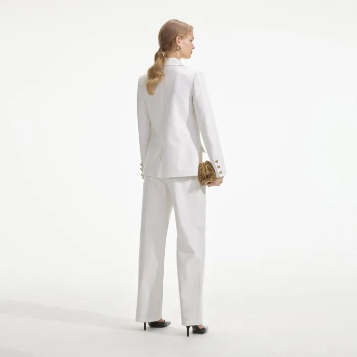 Self Portrait Bottoms White Linen Trousers 8211 Women Self Portrait Bottoms White Linen Trousers 8211 Women