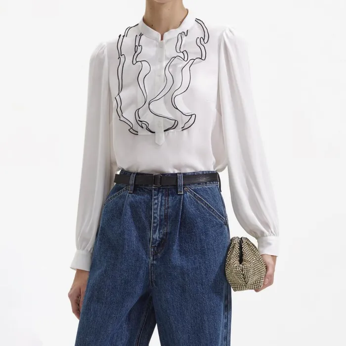 Self Portrait Bottoms Wide Leg Flare Denim Jeans 8211 Women Self Portrait Bottoms Wide Leg Flare Denim Jeans 8211 Women