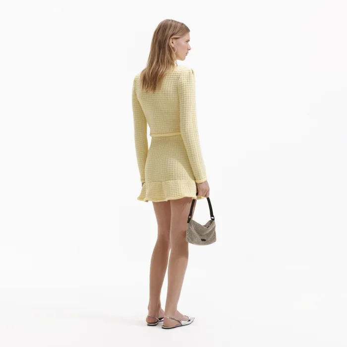 Self Portrait Bottoms Yellow Textured Knit Skirt 8211 Women Self Portrait Bottoms Yellow Textured Knit Skirt 8211 Women