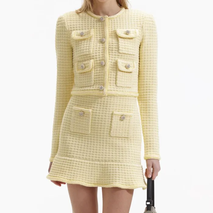 Self Portrait Bottoms Yellow Textured Knit Skirt 8211 Women Self Portrait Bottoms Yellow Textured Knit Skirt 8211 Women