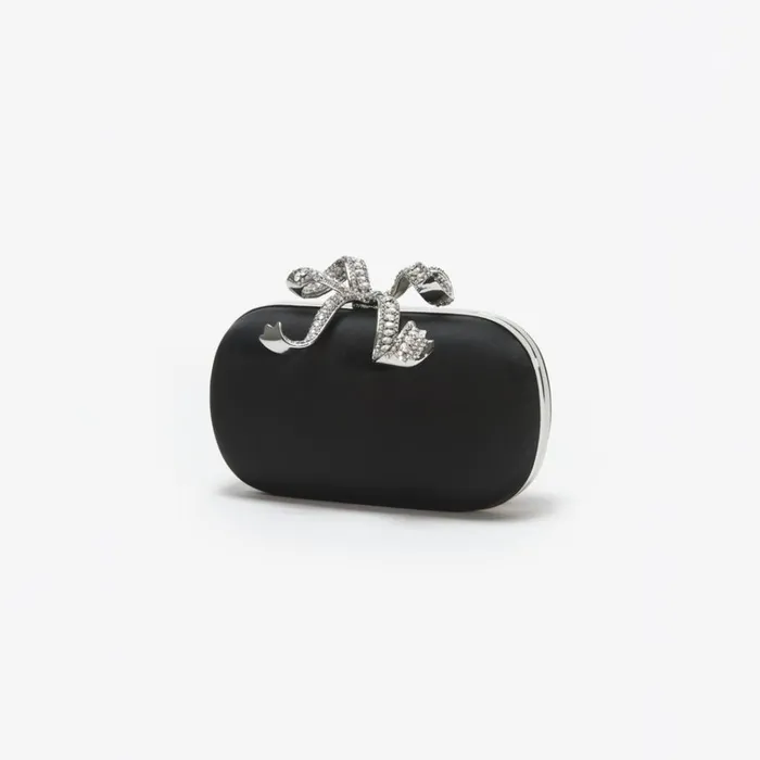 Self Portrait Clutch Bags Black Satin Bow Clutch 8211 Women Self Portrait Clutch Bags Black Satin Bow Clutch 8211 Women